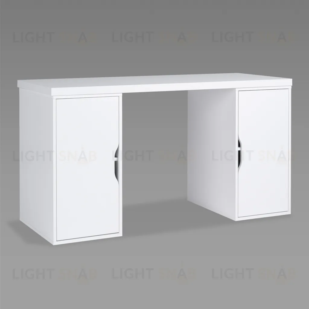 S01569 ИНГАР 2/ДВ/ДВ стол письменный 140x75x55, белый S01569