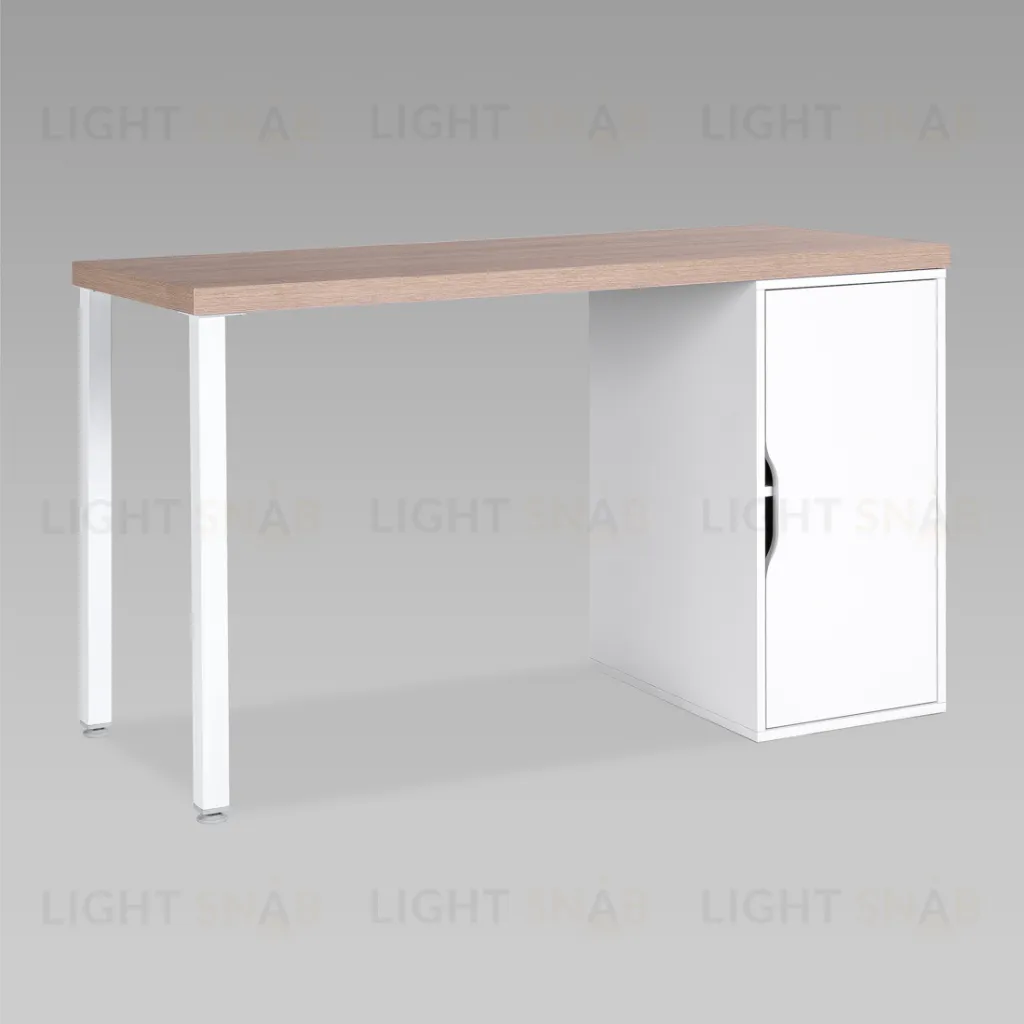 S01545 ИНГАР 2/ДВ/T стол письменный 140x75x55, дуб беленый/белый S01545