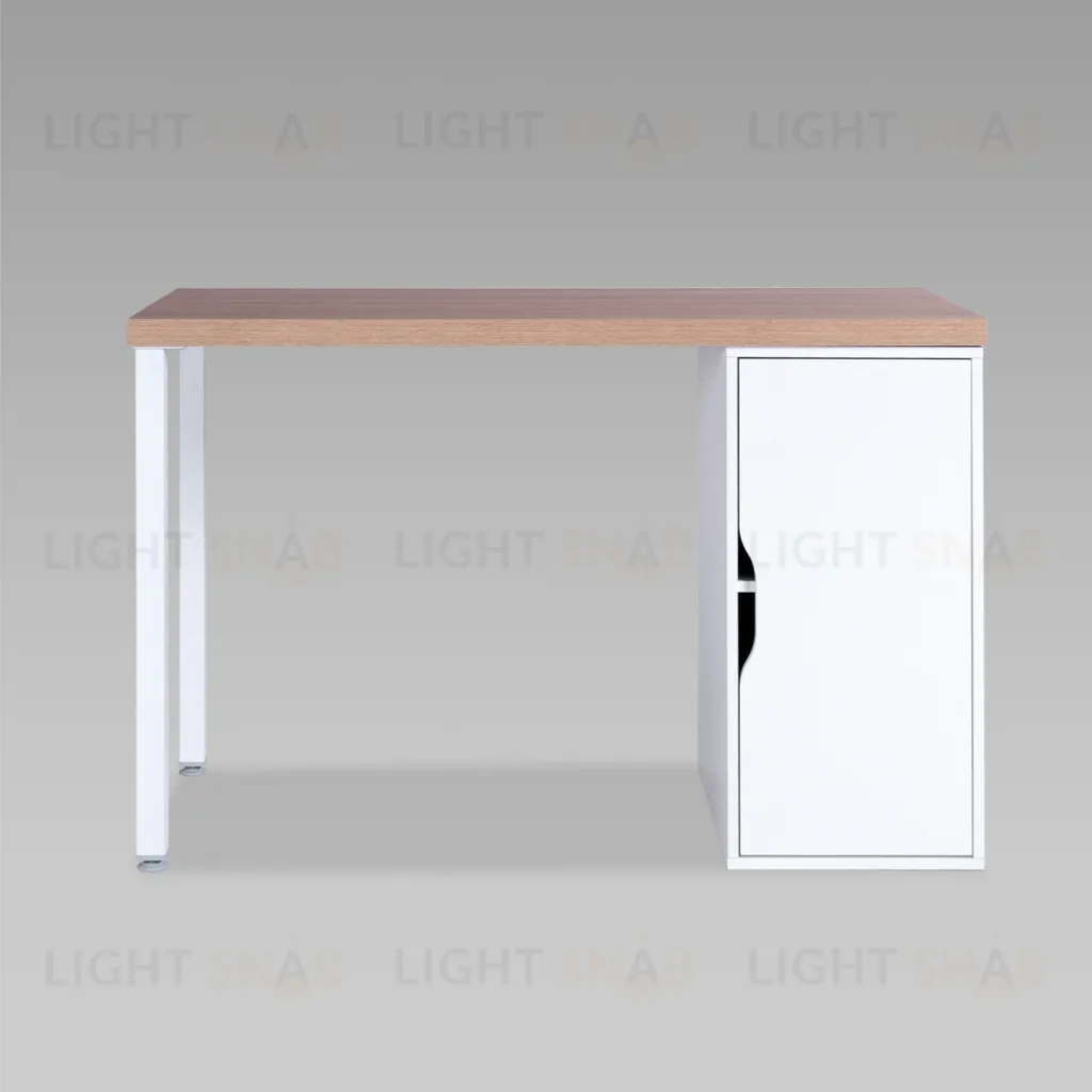 S01514 ИНГАР 1/ДВ/T стол письменный 120x75x55, дуб беленый/белый S01514