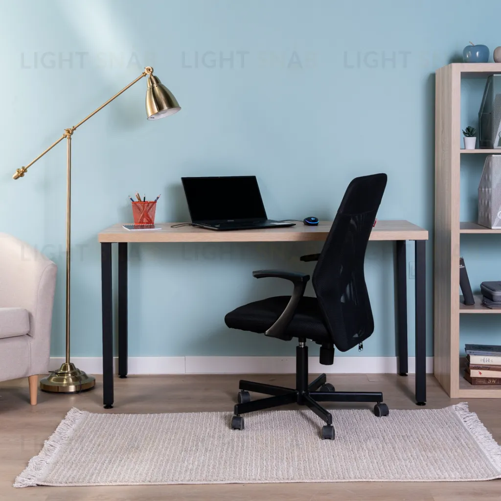 S01408 Ингар 2/ТТ стол письменный 140x75x55, дуб беленый/черный S01408