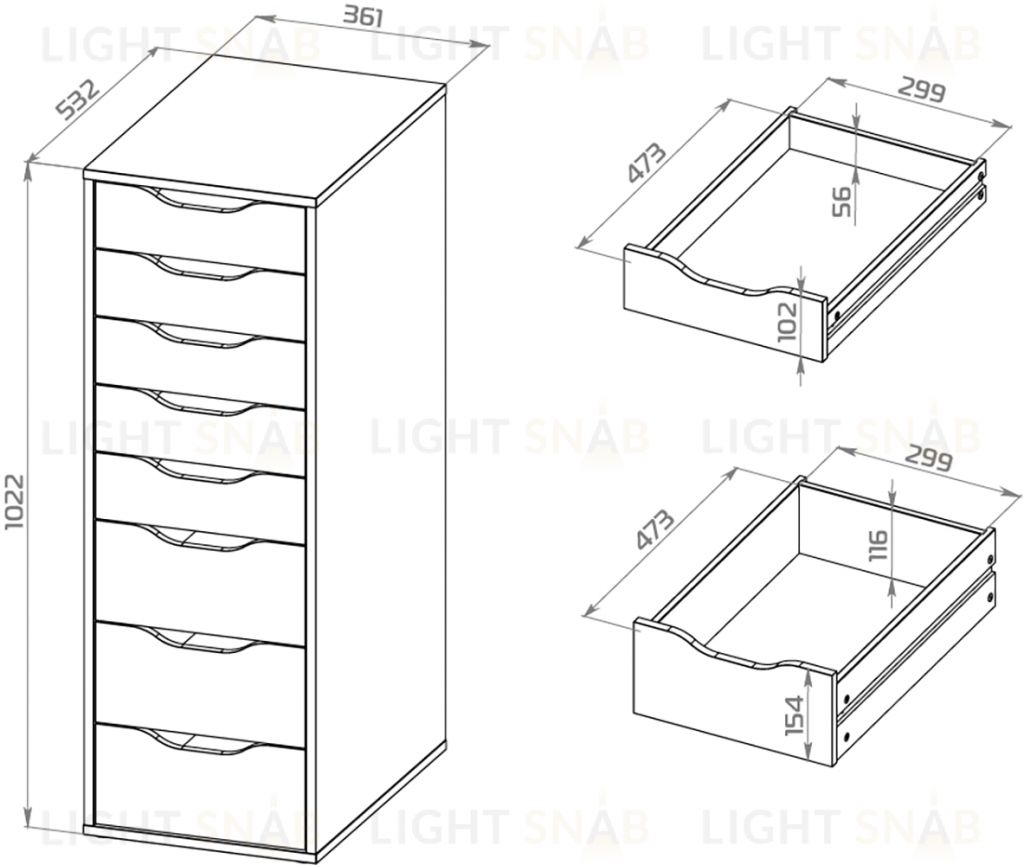 S01415 Ингар 8 комод 36x102x53, серо-бирюзовый S01415