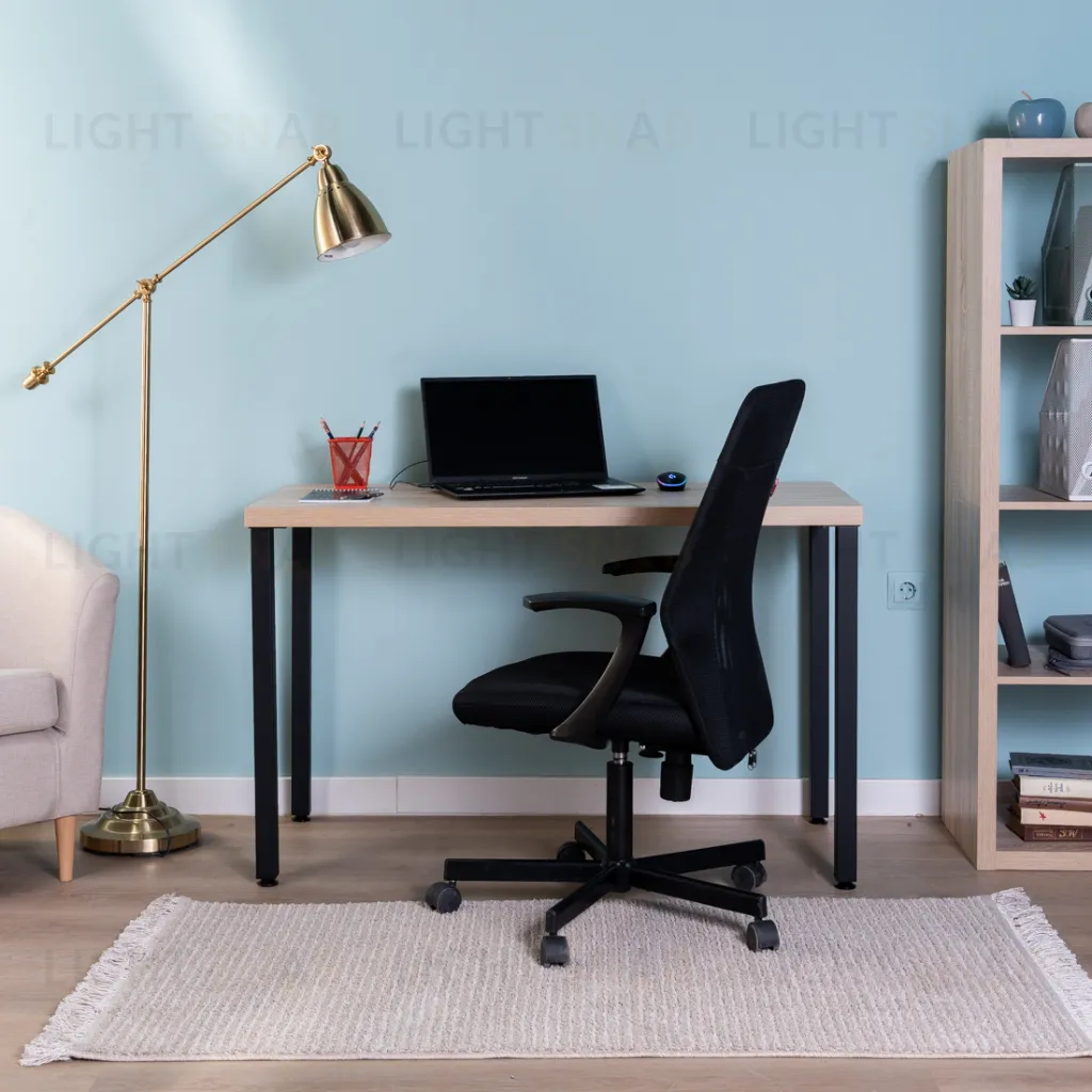 S01385 Ингар 1/ТТ стол письменный 120x75x55, дуб беленый/черный S01385