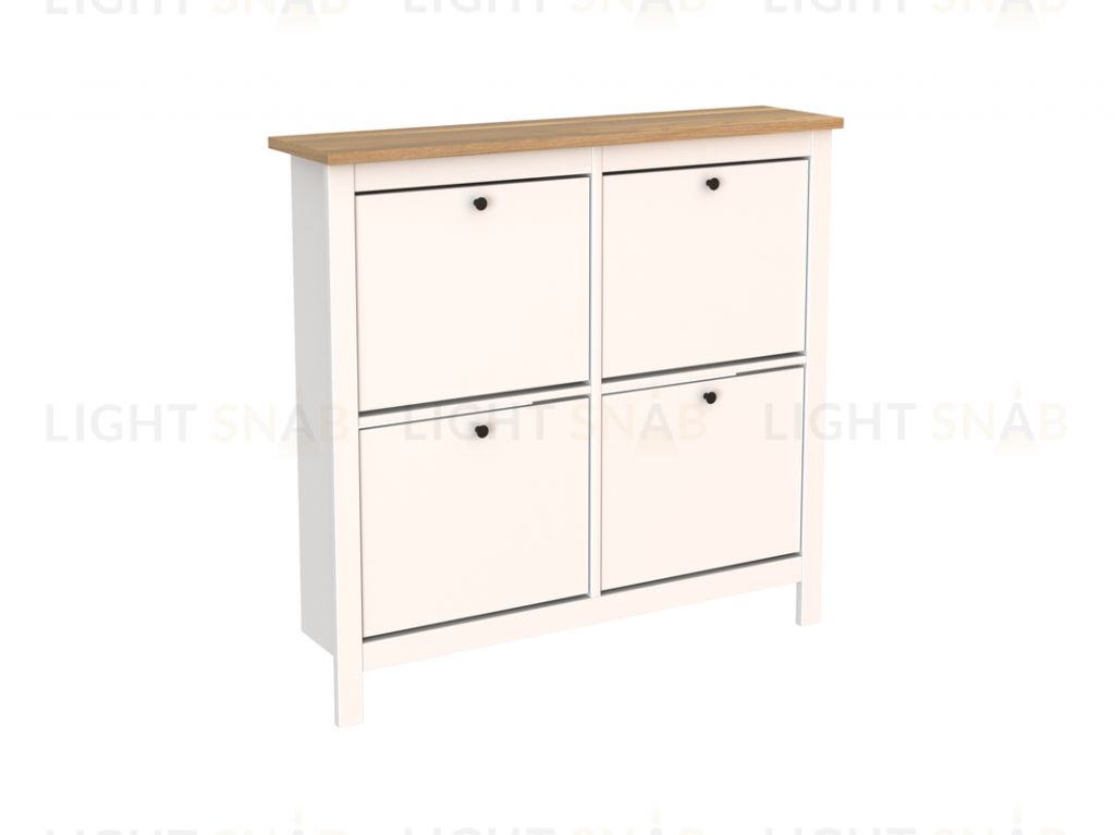 2.08.10.180.14 САГА тумба для обуви 113х108 белая/ясень 2.08.10.180.14