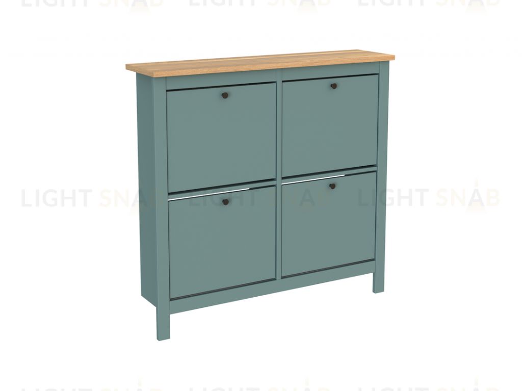 2.08.10.180.16 САГА тумба для обуви 113х108 темно-бирюзовая/ясень 2.08.10.180.16