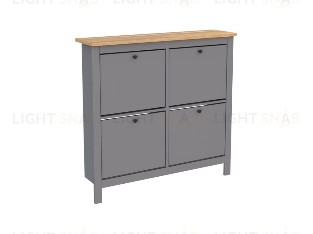 2.08.10.180.15 САГА тумба для обуви 113х108 серая/ясень 2.08.10.180.15