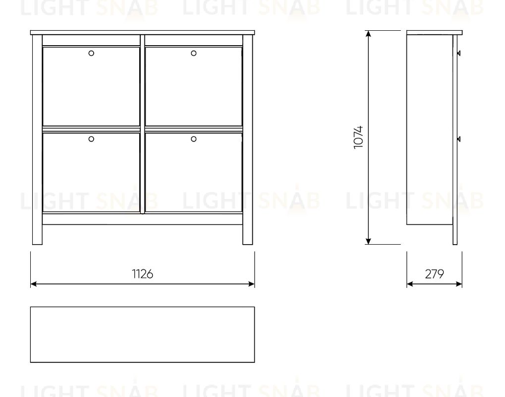 2.08.10.180.1 САГА тумба для обуви 113х108 белая 2.08.10.180.1