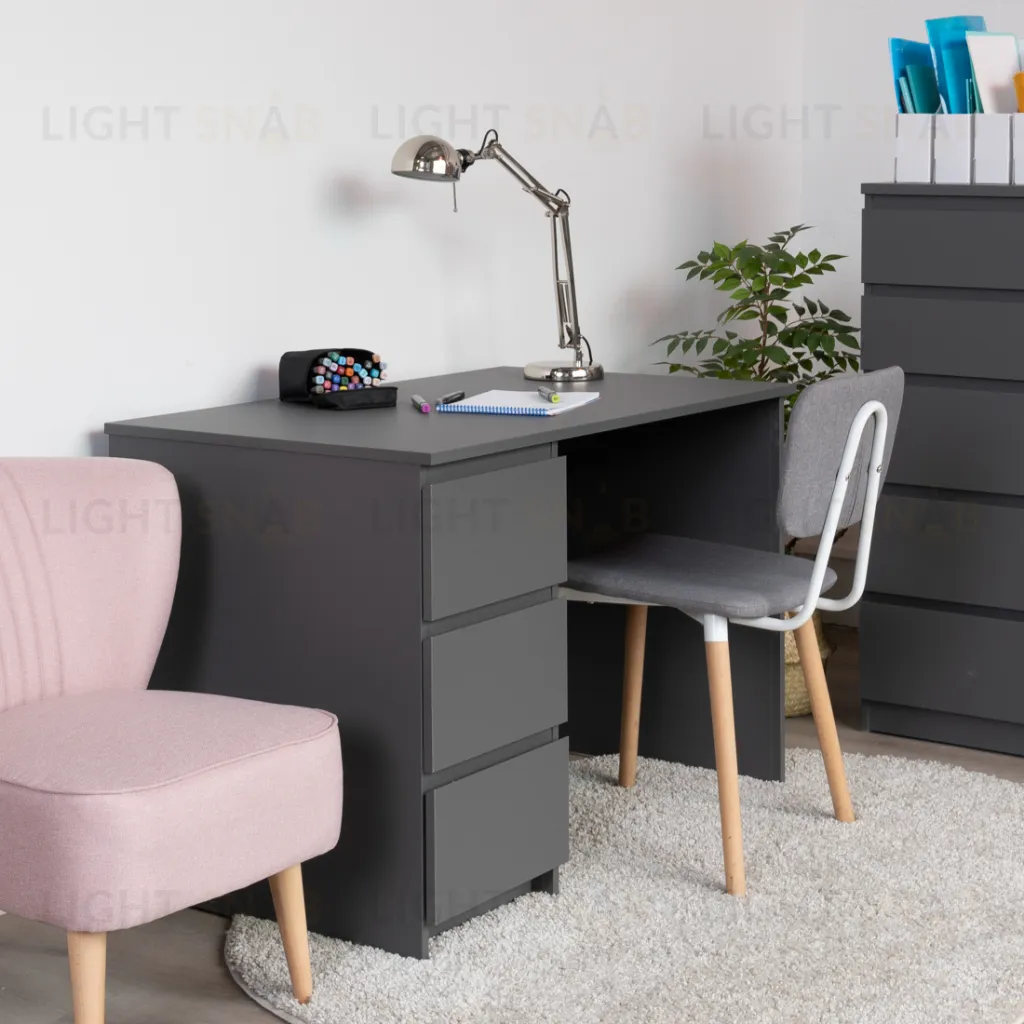 2.03.06.090.4 КАСТОР стол письменный 3 ящика 116х65 RU серый 2.03.06.090.4