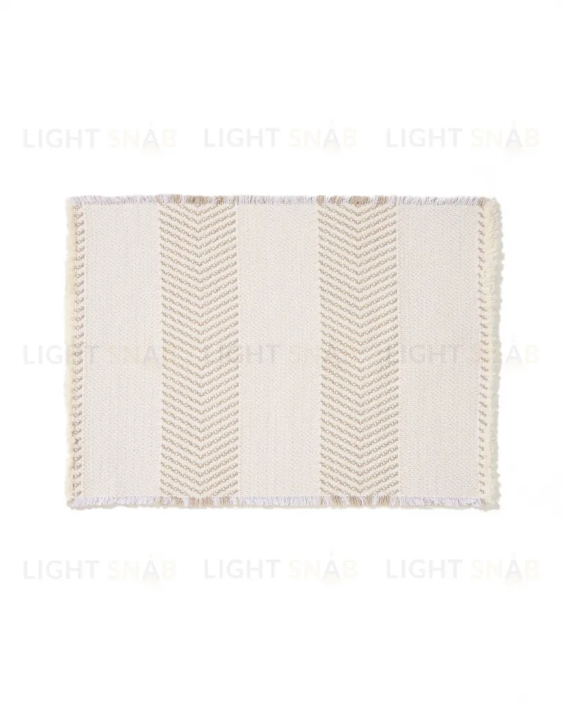 Коврик для ванной Bina из 100% хлопкового жаккарда цвета экрю 50 x 70 см 424843