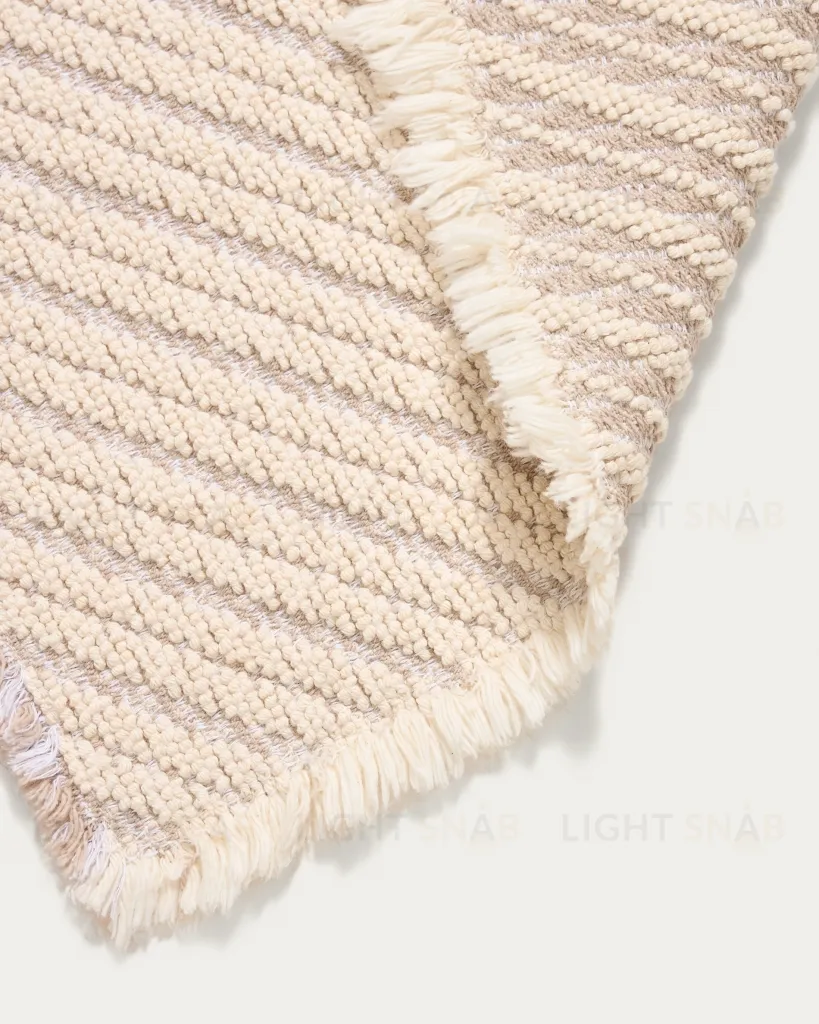 Коврик для ванной Janu из 100% хлопка жаккард цвета экрю 50 x 70 см 424855