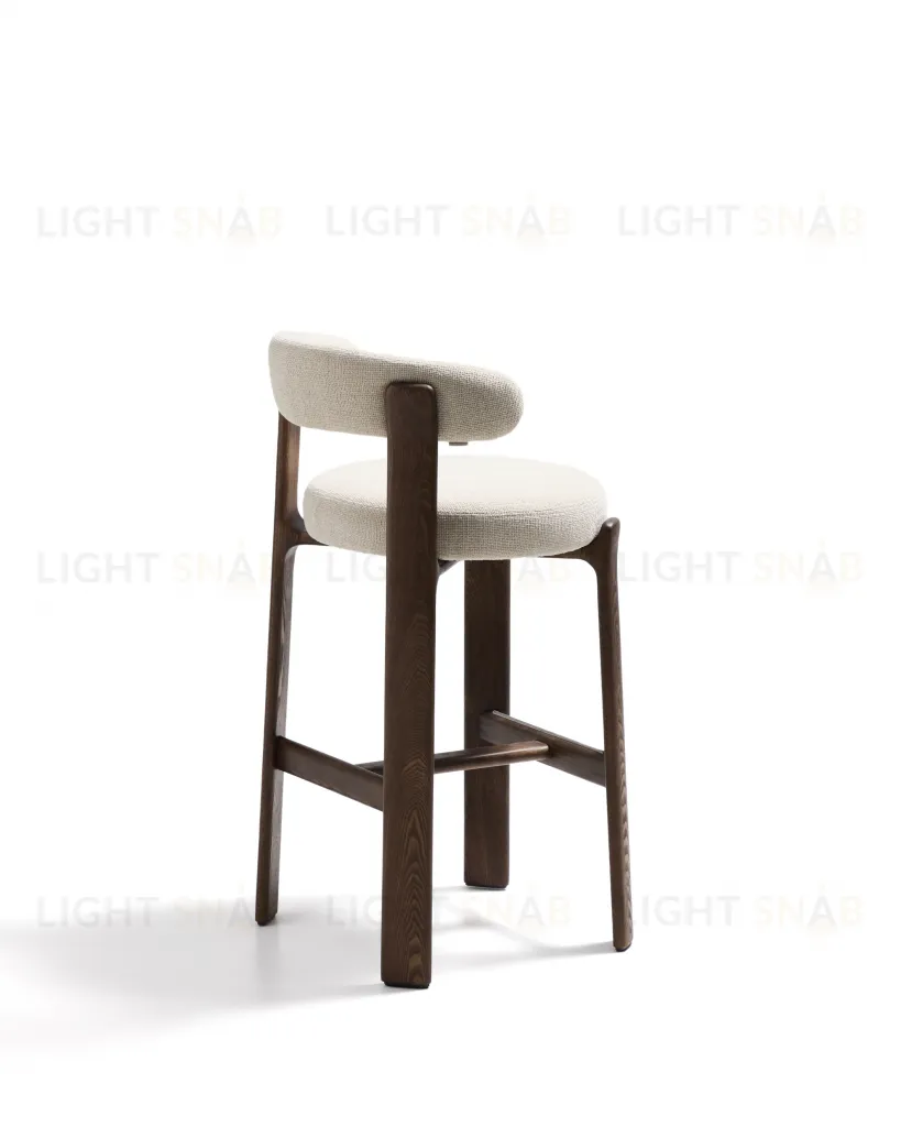Барный стул Granite из бежевого шенилла и ясеня с отделкой орех 75 см 301963