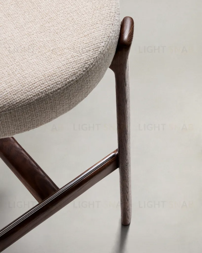 Барный стул Granite из бежевого шенилла и ясеня с отделкой орех 75 см 301963