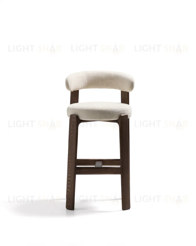 Барный стул Granite из бежевого шенилла и ясеня с отделкой орех 75 см 301963