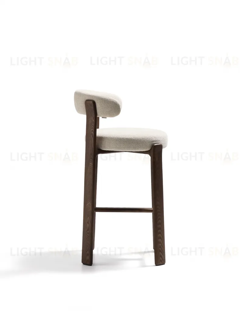 Барный стул Granite из бежевого шенилла и ясеня с отделкой орех 75 см 301963