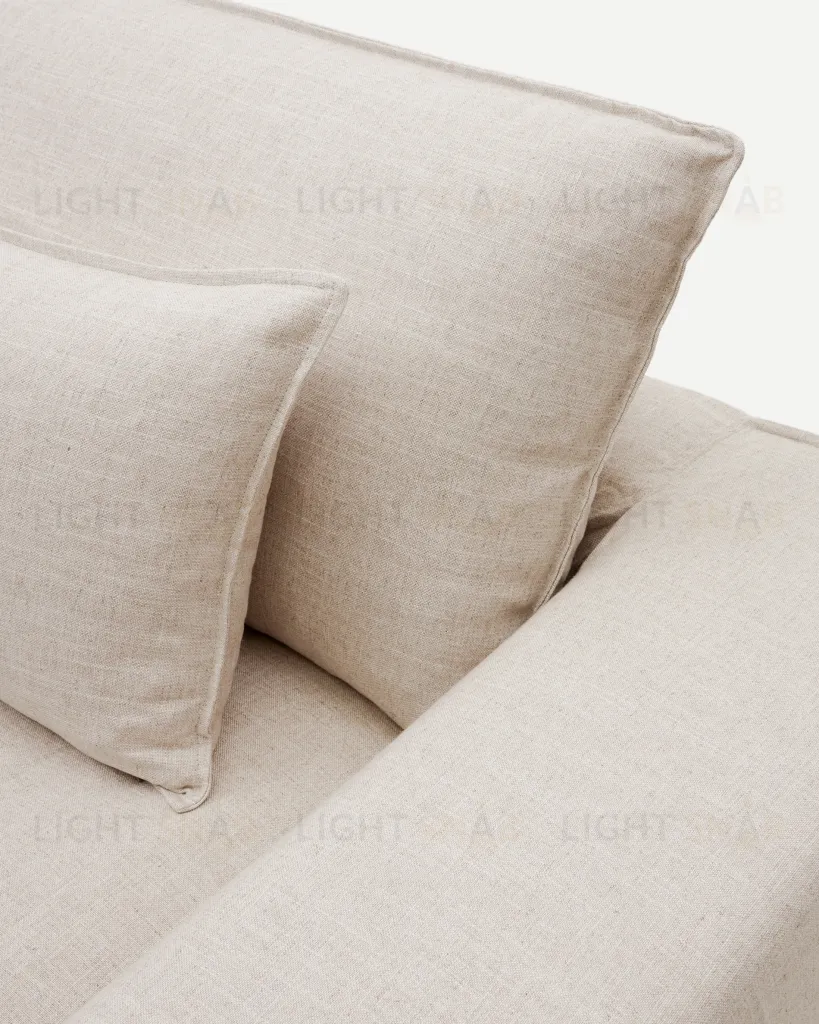 Anarela бежевый льняной диван 2-местный со съемным чехлом и подушками 240 см 409779