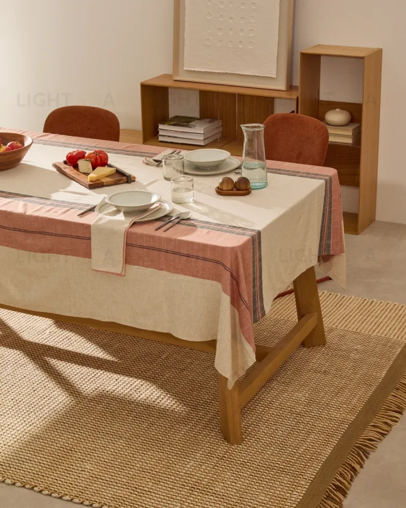 Ковер из шерсти Blart бежевого цвета с контрастной полосой по бокам 160 x 230 см 254163