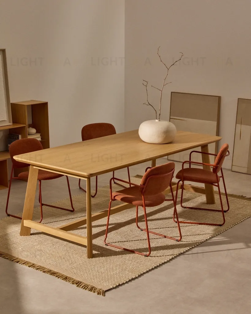 Ковер из шерсти Blart бежевого цвета с контрастной полосой по бокам 160 x 230 см 254163