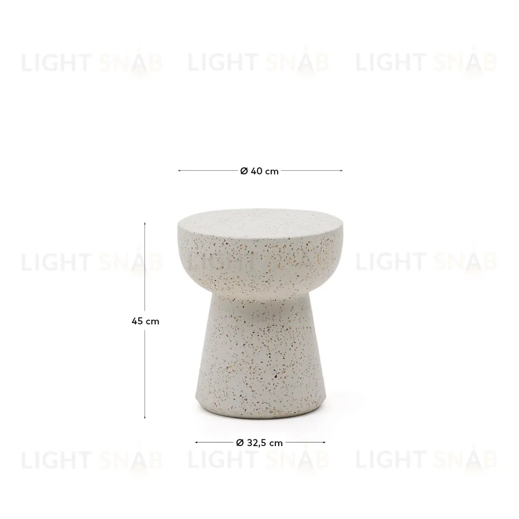 Pada Приставной столик из терраццо белого цвета Ø 40 см 192839