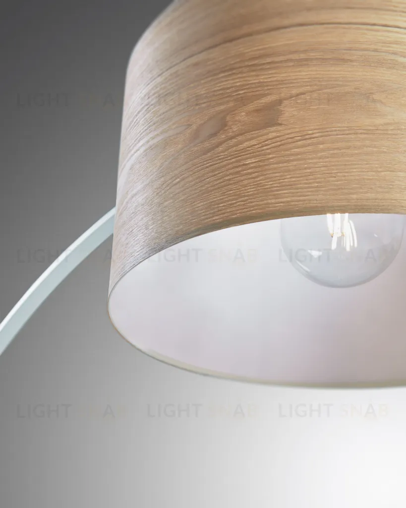 Торшер Juhe с отделкой из ясеня белым металлом и мрамором 103241