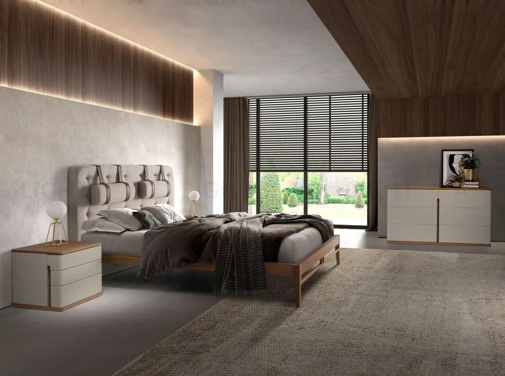 Комод  7168/MC2320DR из серого лака и орехового дерева 194232