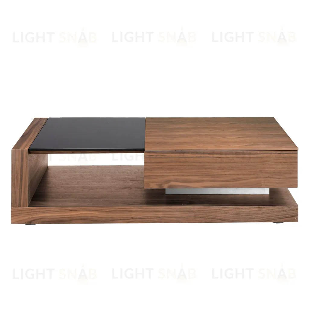 Журнальный столик из ореха с черным стеклом MH1317A /2061 098825