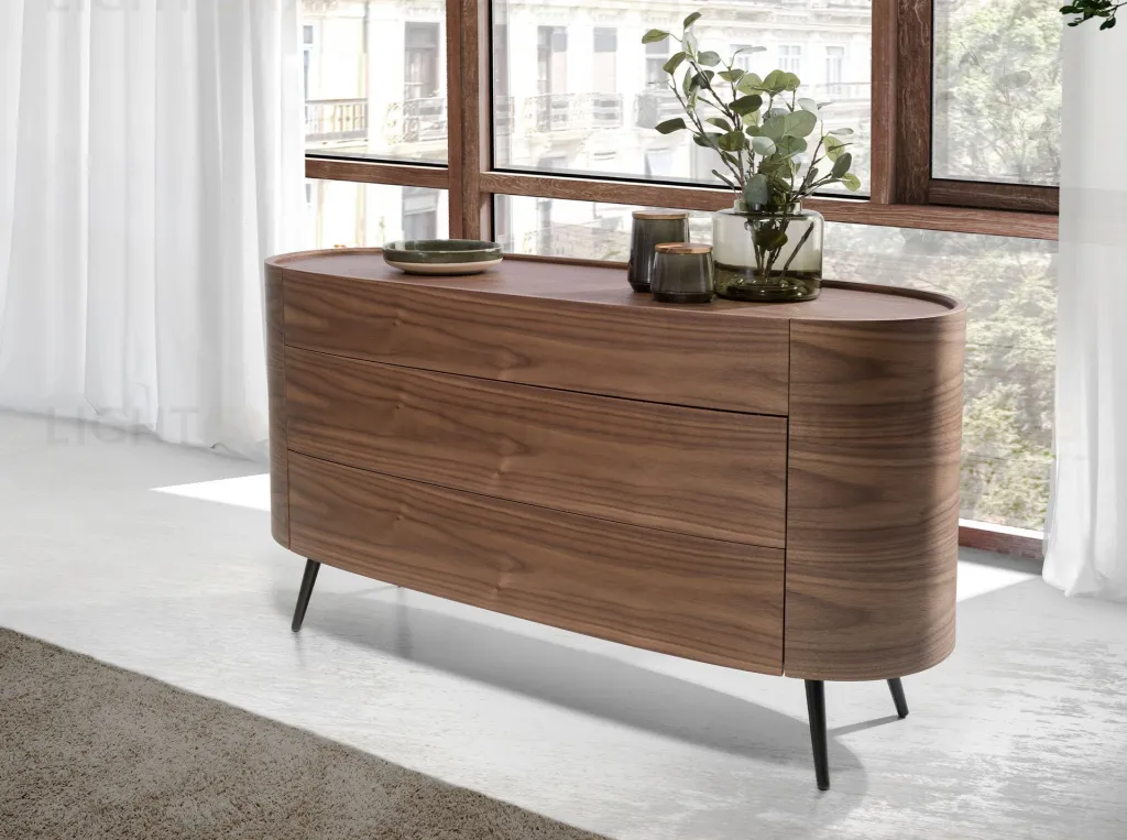 Комод AC2001DR /7075 овальный ореховый 096385