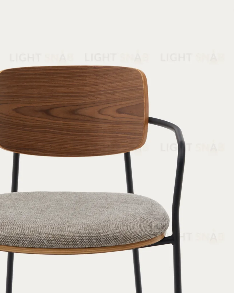 Стул Maureen со шпоном ореха и металлом в черной отделке 108297