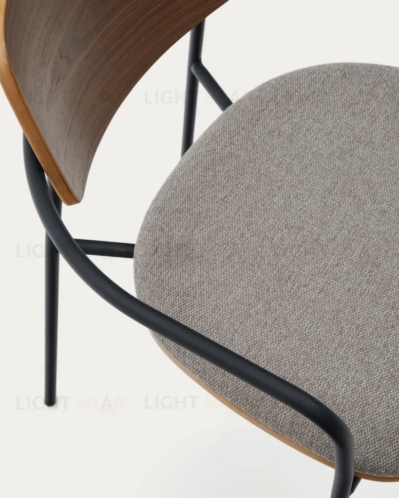 Стул Maureen со шпоном ореха и металлом в черной отделке 108297