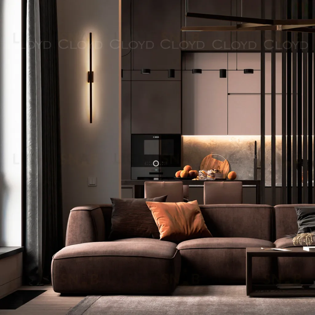  Бра Cloyd LINEAS-B W1 / выс. 60 см- 3000K - черный матовый (арт.20346)  20346