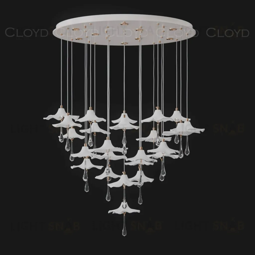  Люстра Cloyd SHANGRILA C33 / выс. 120 см - керамика - белый (арт.11491)  11491