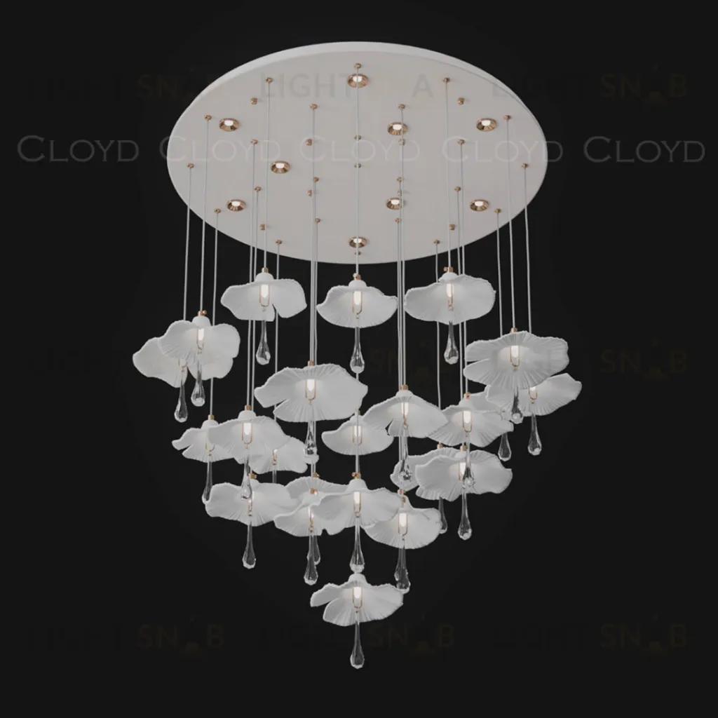  Люстра Cloyd SHANGRILA C33 / выс. 120 см - керамика - белый (арт.11491)  11491