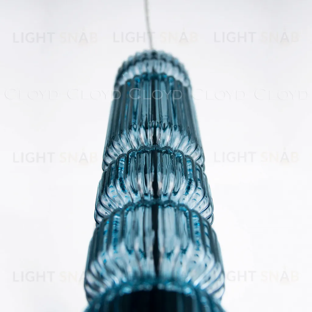  Подвесной светильник Cloyd HOW P1 / выс. 39 см - черный - синее стекло (арт.11604)  11604