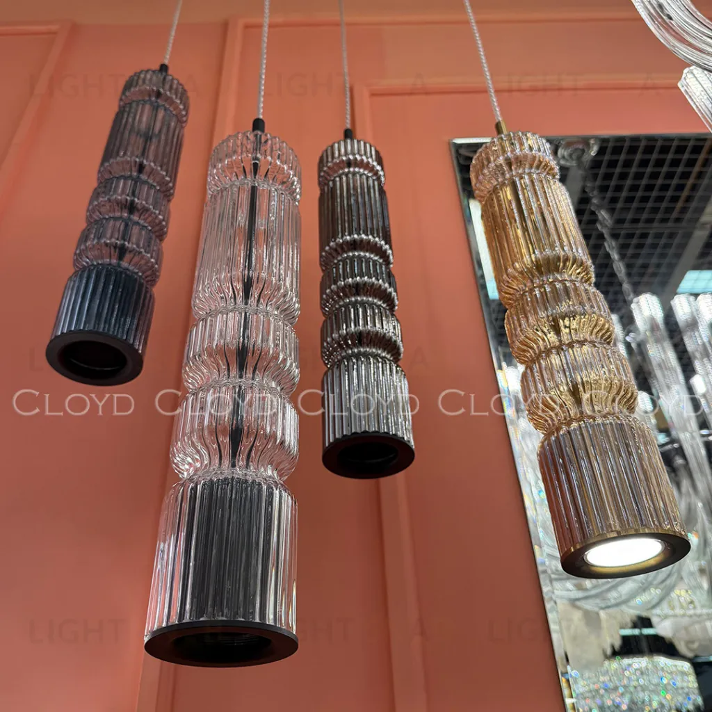  Подвесной светильник Cloyd HOW P1 / выс. 39 см - черный - синее стекло (арт.11604)  11604