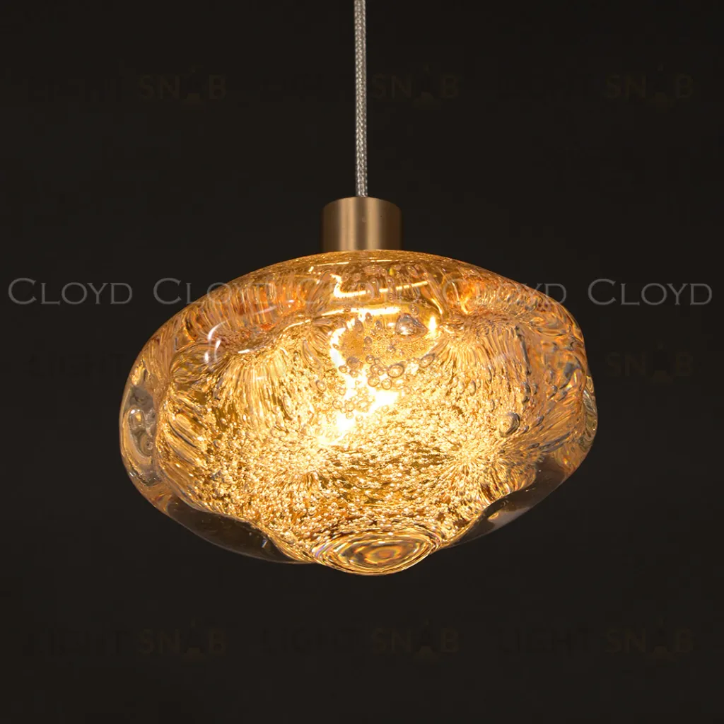 Подвесной светильник Cloyd VOCAL P1 / Ø15 см - латунь - янтарн. стекло (арт.12601)  12601