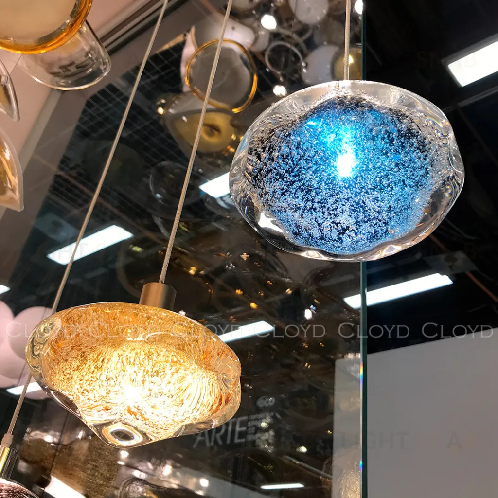  Подвесной светильник Cloyd VOCAL P1 / Ø15 см - латунь - янтарн. стекло (арт.12601)  12601