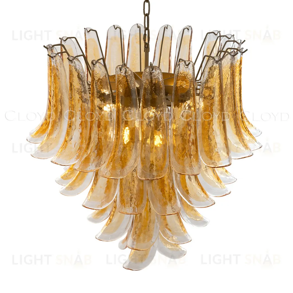  Люстра Cloyd AZORES-C C10 / Ø65 см - латунь светл. - янтарное стекло (арт.11653)  11653