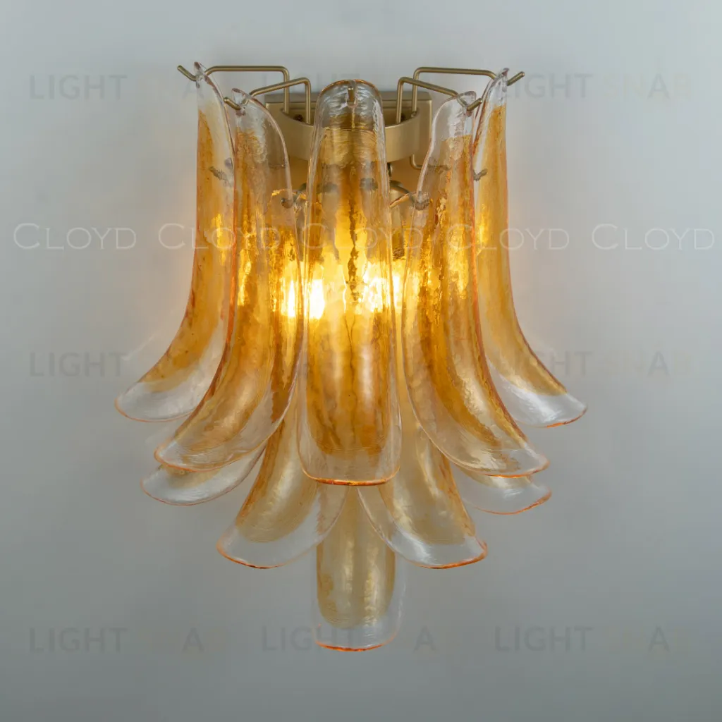  Бра Cloyd AZORES-C W2 / выс. 42 см - латунь светл. - янтарное стекло (арт.20472)  20472