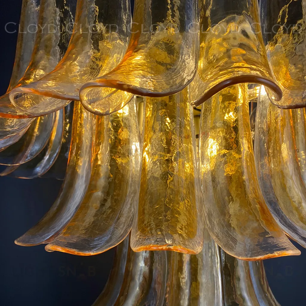  Люстра Cloyd AZORES-C C10 / Ø65 см - латунь светл. - янтарное стекло (арт.11653)  11653