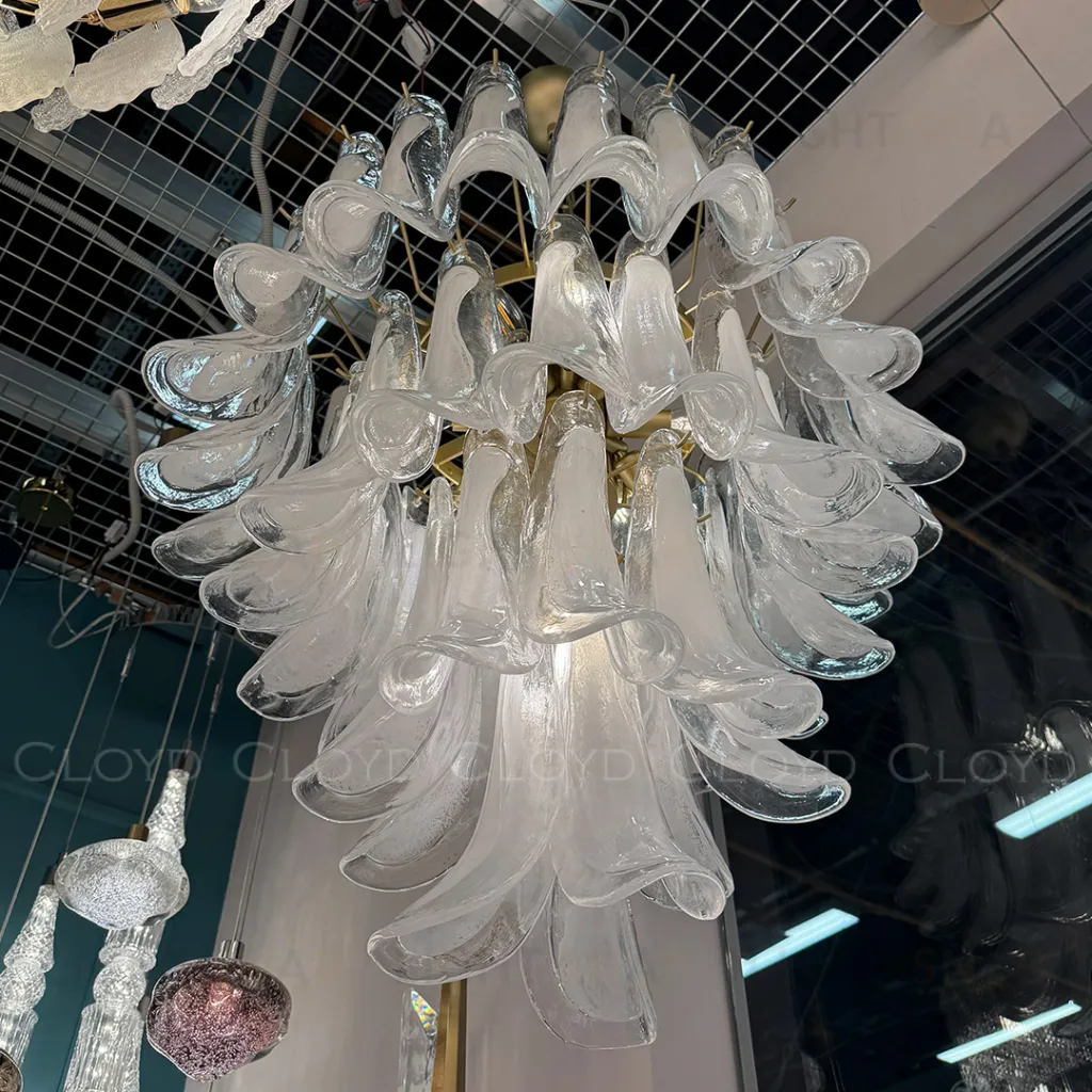  Люстра Cloyd AZORES-B C10 / Ø65 см - латунь светл. - бело-прозрачн.стекло (арт.11652)  11652