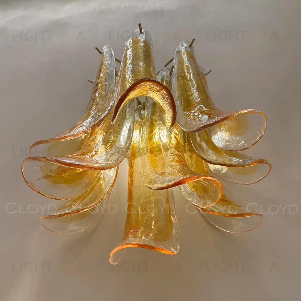  Бра Cloyd AZORES-C W2 / выс. 42 см - латунь светл. - янтарное стекло (арт.20472)  20472