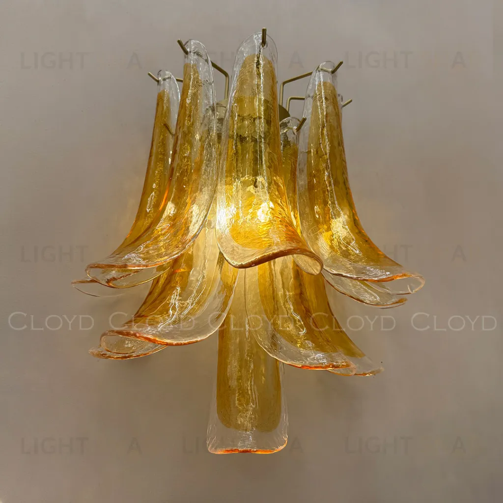  Бра Cloyd AZORES-C W2 / выс. 42 см - латунь светл. - янтарное стекло (арт.20472)  20472