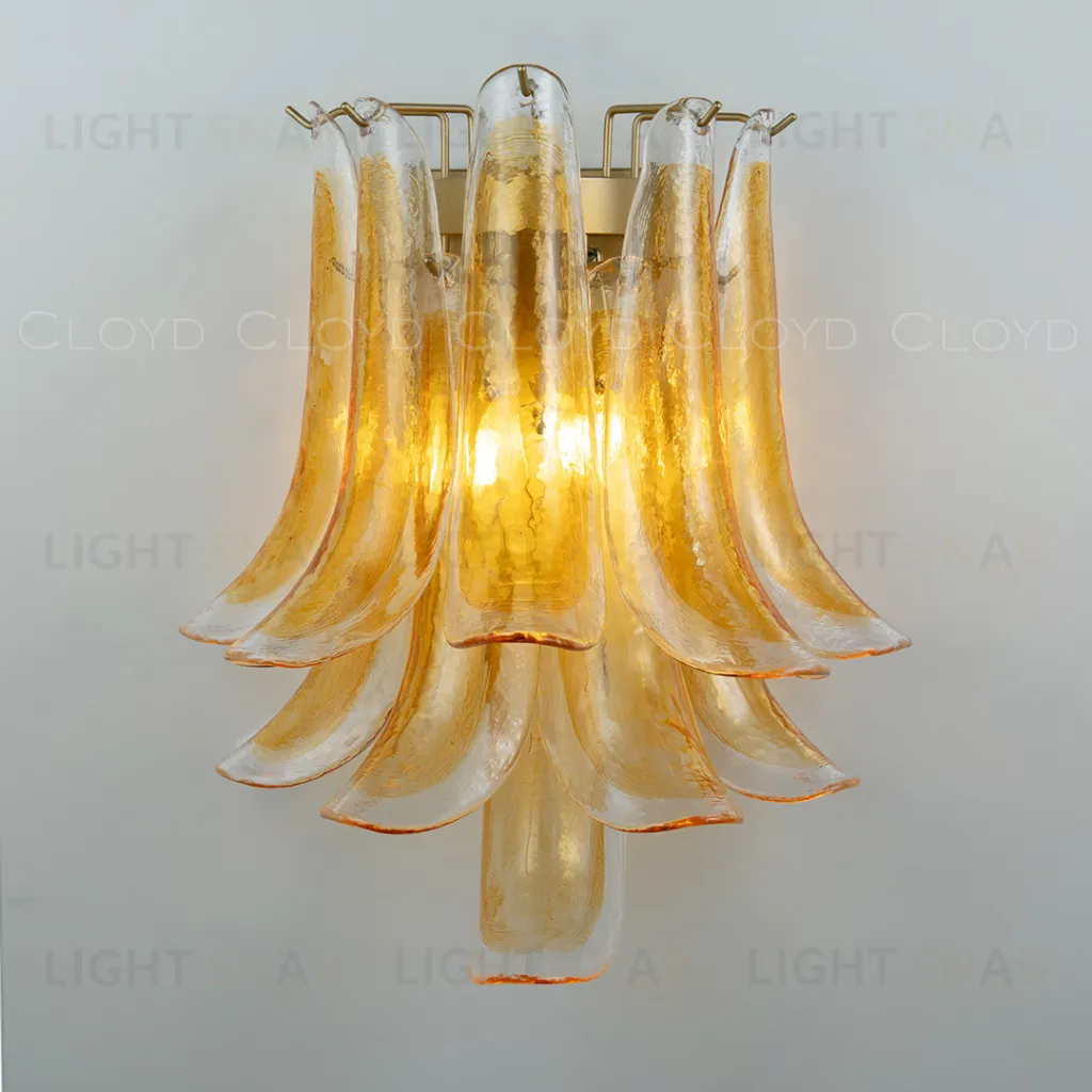  Бра Cloyd AZORES-C W2 / выс. 42 см - латунь светл. - янтарное стекло (арт.20472)  20472