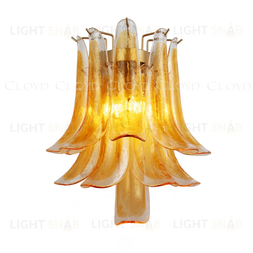  Бра Cloyd AZORES-C W2 / выс. 42 см - латунь светл. - янтарное стекло (арт.20472)  20472