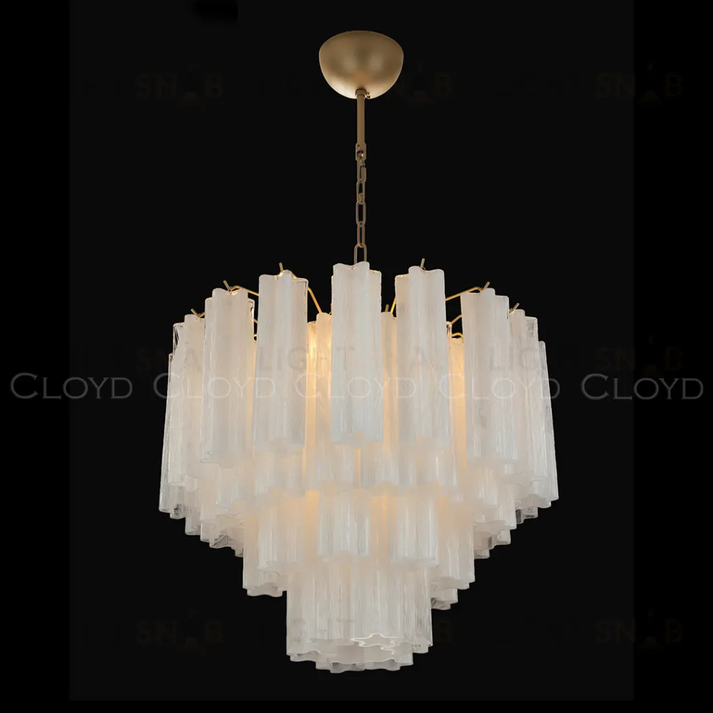  Люстра Cloyd ANNO-B C7 / Ø58 см - латунь светл. - стекло белые облака (арт.11648)  11648