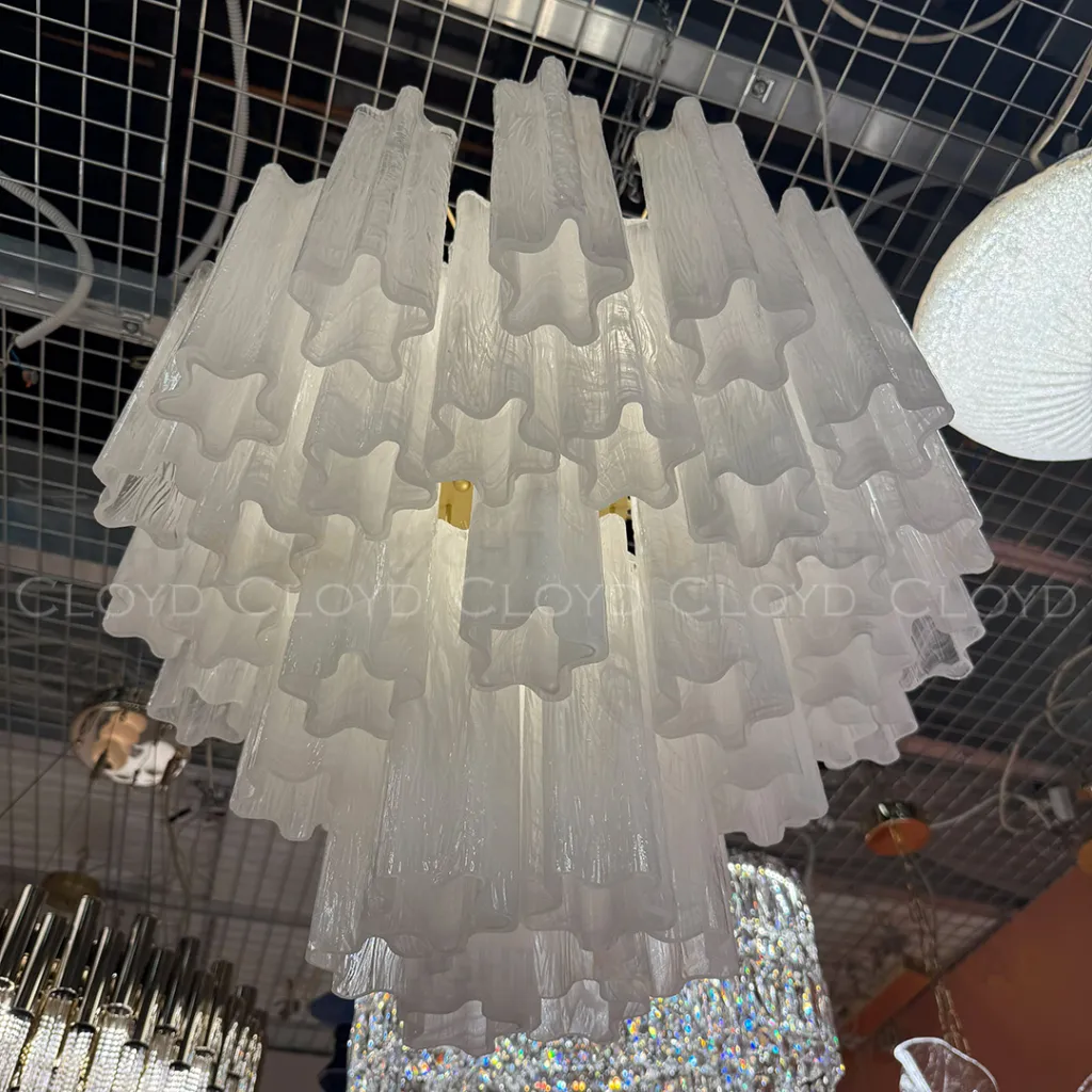  Люстра Cloyd ANNO-B C7 / Ø58 см - латунь светл. - стекло белые облака (арт.11648)  11648