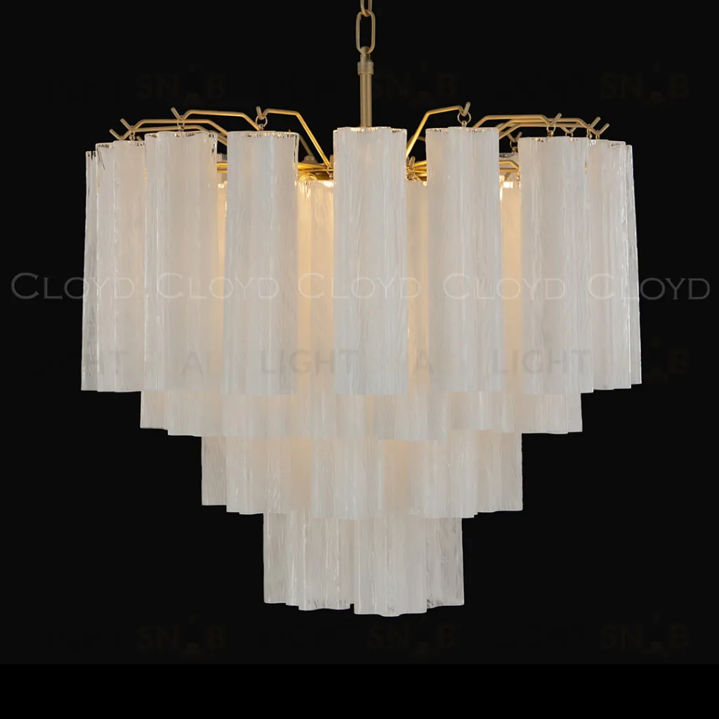  Люстра Cloyd ANNO-B C7 / Ø58 см - латунь светл. - стекло белые облака (арт.11648)  11648