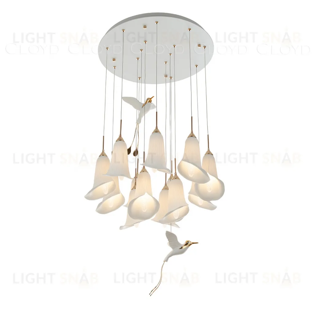  Люстра Cloyd OSANNA C13 / Ø60 см - керамика - белый (арт.11889)  11889