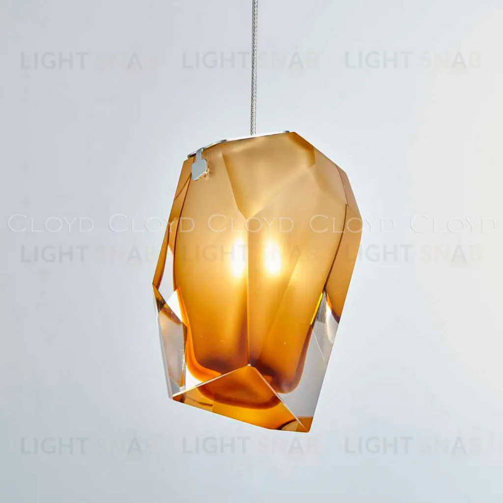  Подвесной светильник Cloyd VARELL P1 / шир. 20 см - хром - желтое стекло (арт.11659)  11659