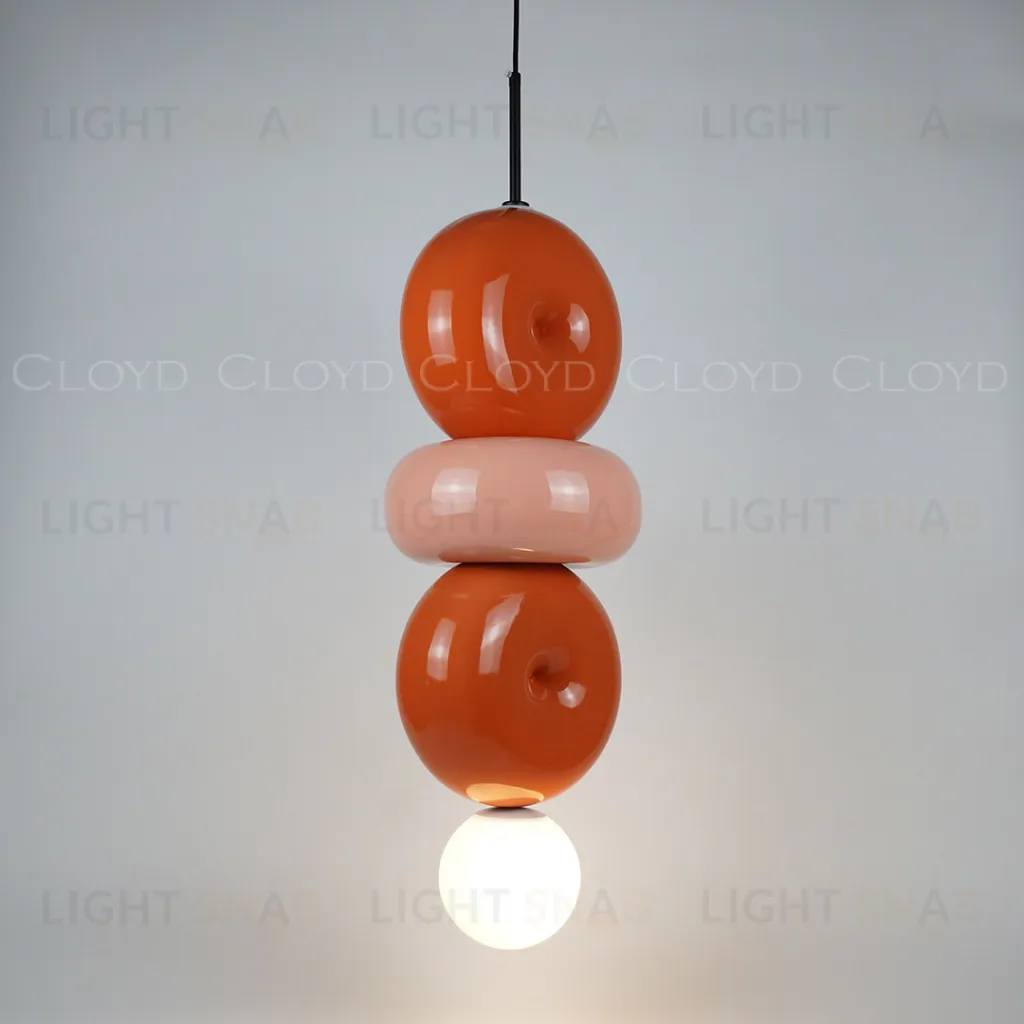  Подвесной светильник Cloyd MOGOTON P1 / Ø25 см - черный - оранж. и розов. керамика (арт.11898)  11898