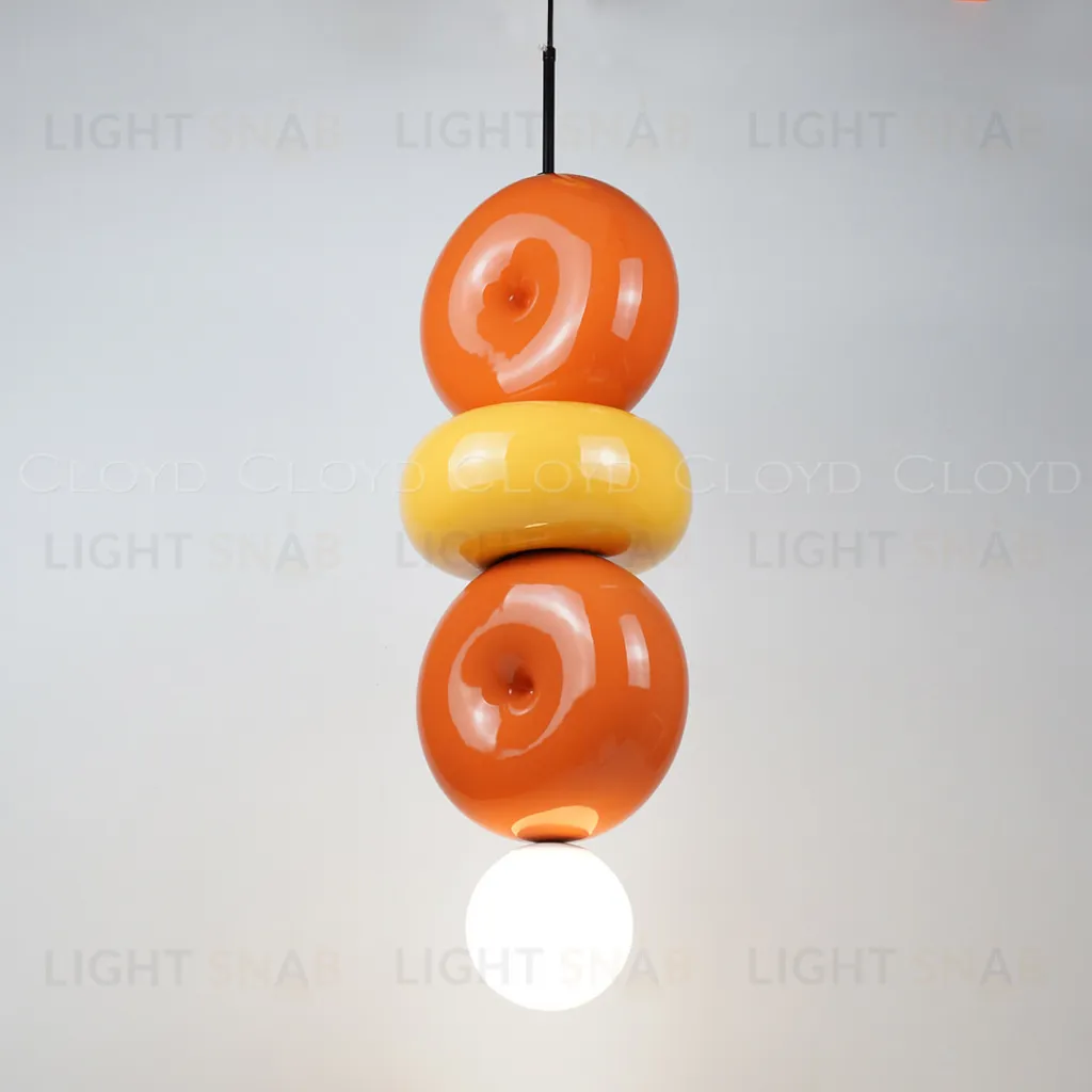  Подвесной светильник Cloyd MOGOTON P1 / Ø25 см - черный - оранж. и желт. керамика (арт.11899)  11899