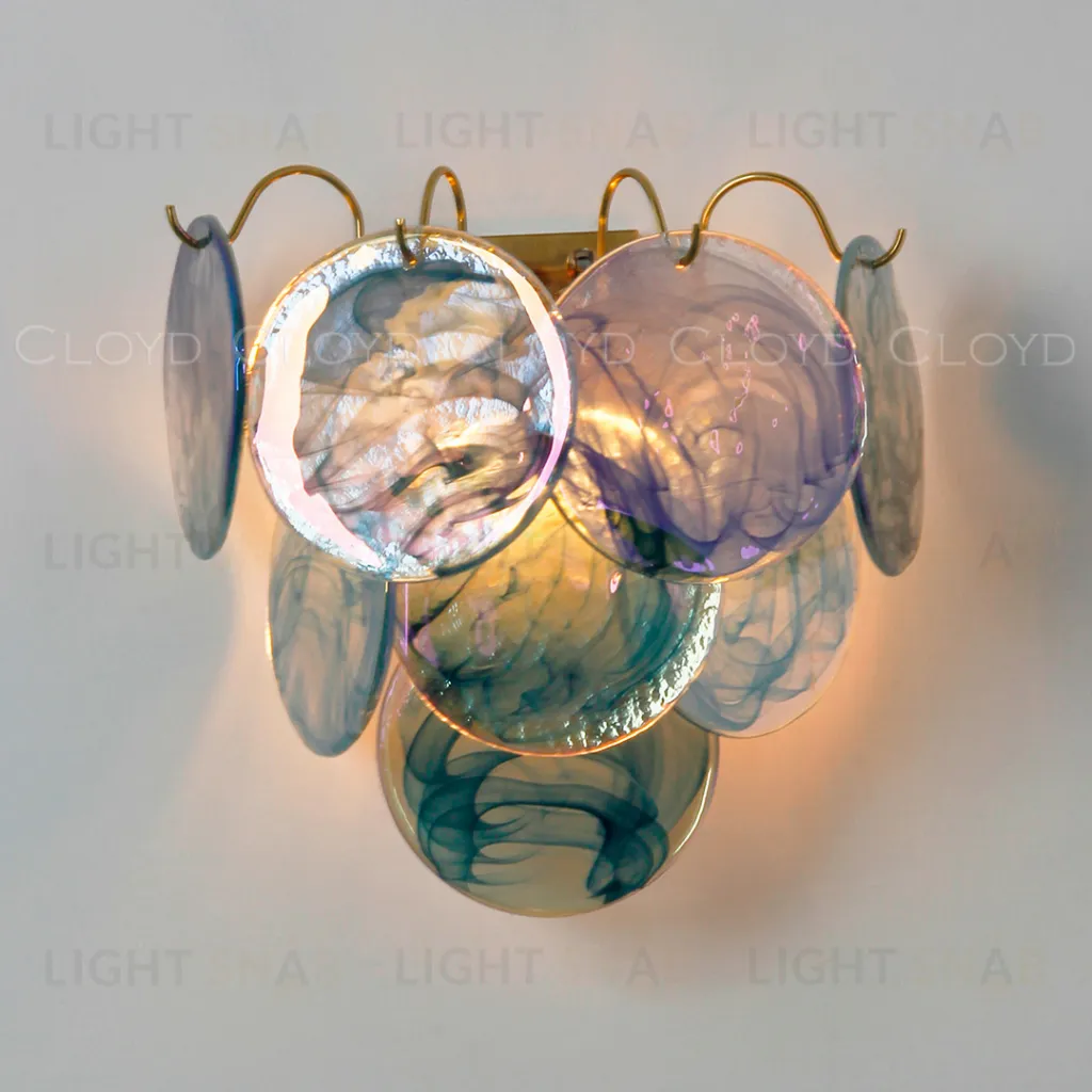  Бра Cloyd LINZE-B W2 / выс. 32 см - латунь - голубое стекло (арт.20483)  20483